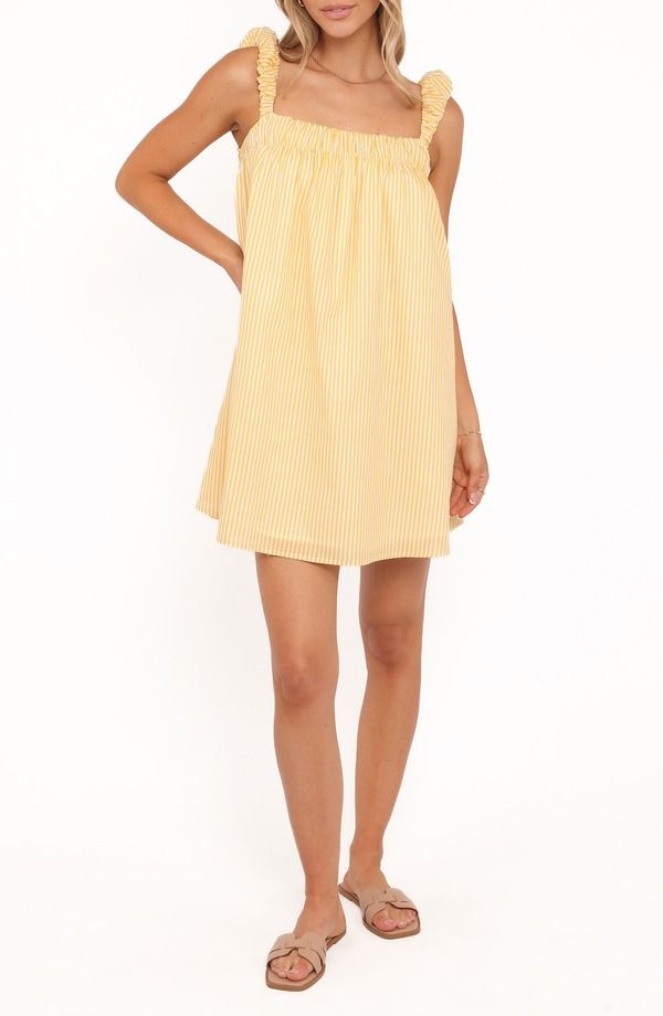 ペタルアンドパップ レディース トップス ワンピース ミニ ノースリーブ Petal Pup Helia Sleeveless Minidress MANGO STRIPE ストライプ