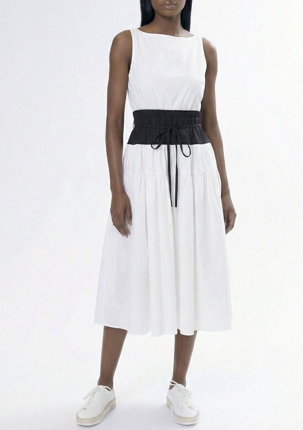 エリアスターズ レディース トップス ワンピース AREA STARS Two Tone Dress White Black ホワイト