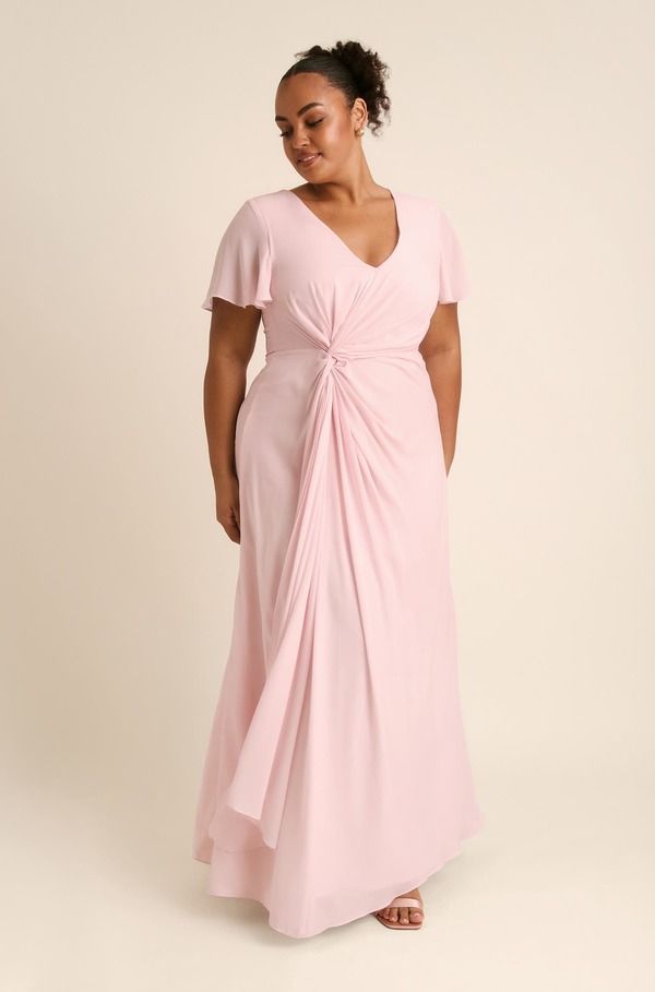 シックスストーリーズ レディース トップス ワンピース シフォン Six Stories Knot Front Chiffon Bridesmaidress Ballet Pink ピンク