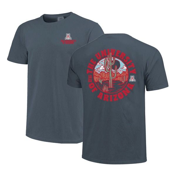 イメージワン メンズ トップス Tシャツ キャップ ケープ IMAGE ONE Mens Navy Arizona Wildcats Comfort Colors Thick Lined Landsc