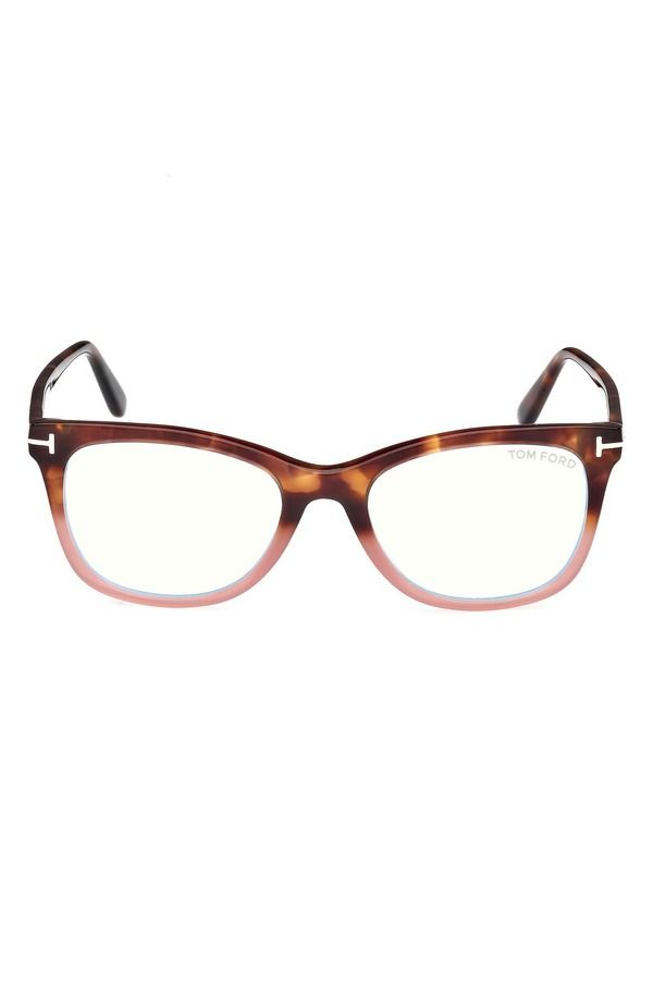 トム・フォード レディース アクセサリー サングラス・アイウェア TOM FORD 52mm Square Blue Light Blockinglasses HAVANA TO MILKY PINK