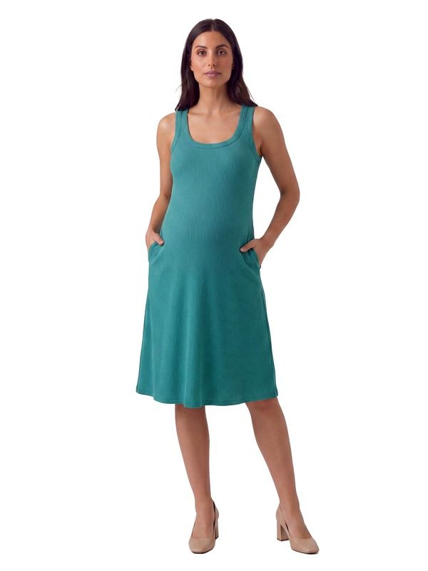 24 セブンコンフォート レディース トップス ワンピース A ライン リブ ミディ ノースリーブ ニット マタニティ 24seven Comfort Apparel Maternity Essent