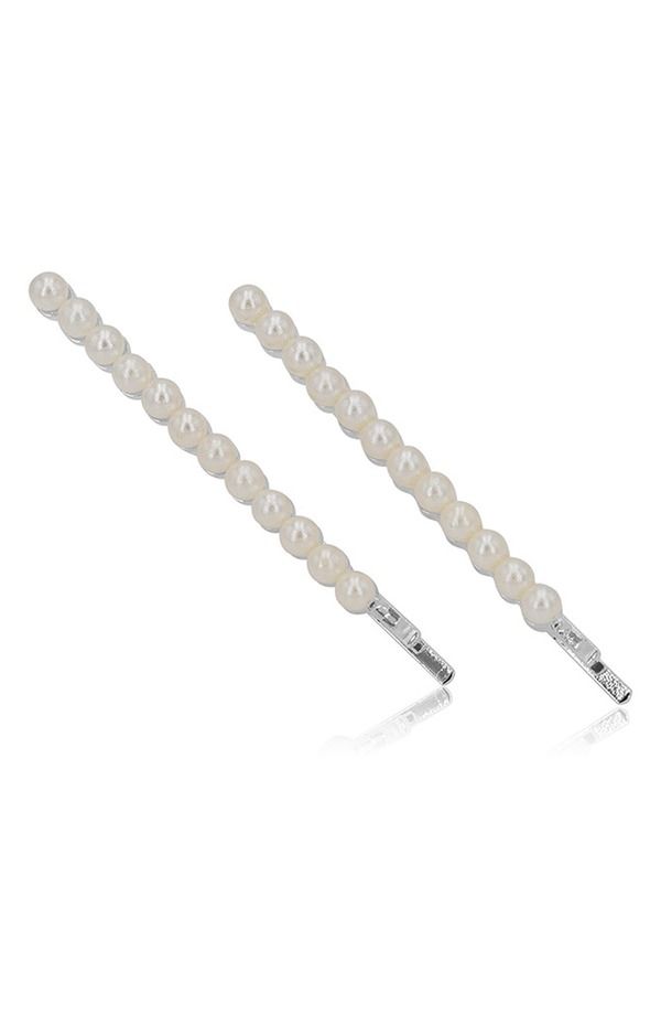 ブライズ ヘアピンズ レディース アクセサリー Brides Hairpins Adaline 2Piece Imitation Pearl Bobby Pin Set SILVER シルバー
