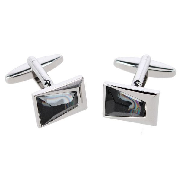 トラファルガー メンズ アクセサリー カフスボタン Trafalgareginal Rectangular Dapper Stone Cufflinks Black ブラック