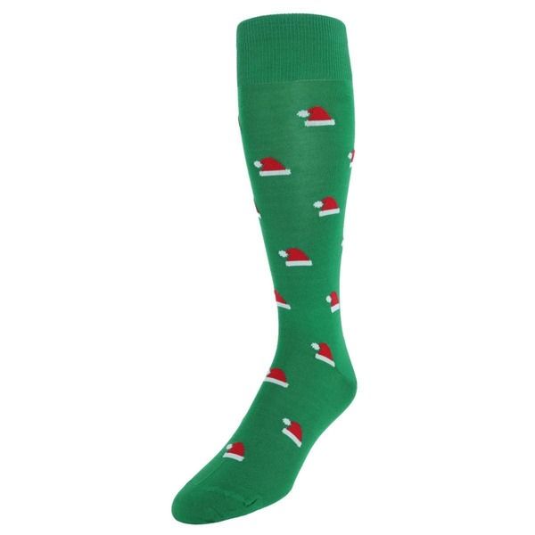 トラファルガー メンズ アンダーウェア 靴下 コットン Trafalgar Kringle Santa Hat Over The Calf Christmas Mercerized Cotton So