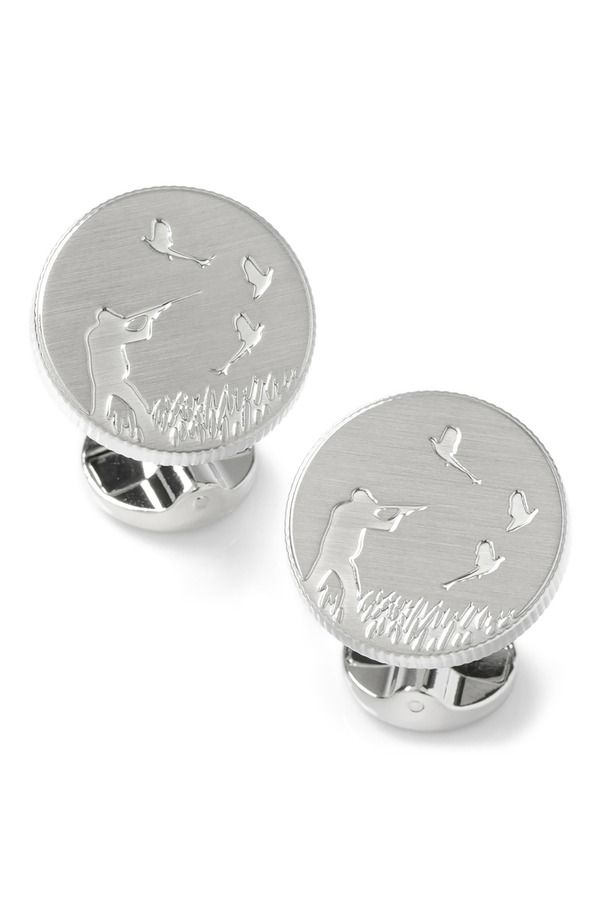 カフリンク メンズ アクセサリー カフスボタン Cufflinks Inc Hunter Embossed Cuff Link sILVER シルバー