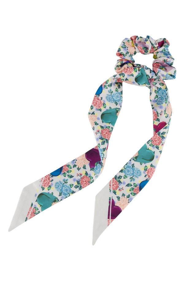 カートジェイガーロンドン レディース アクセサリー プリント Kurt Geiger London Tapestry Print Bow Scrunchie BONE