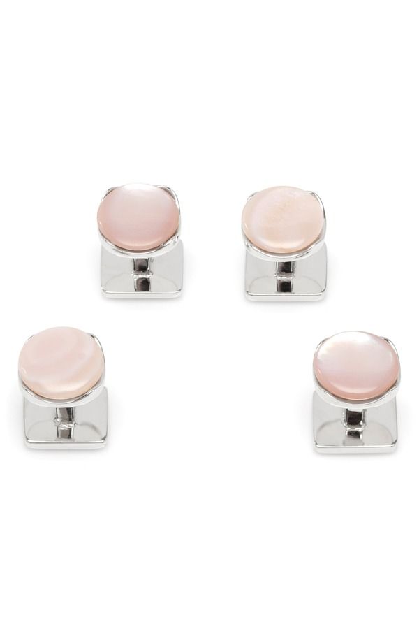 カフリンク メンズ アクセサリー カフスボタン シャツ Cufflinks Inc Sterling Silver MotherofPearl Shirt Studs PINK ピンク