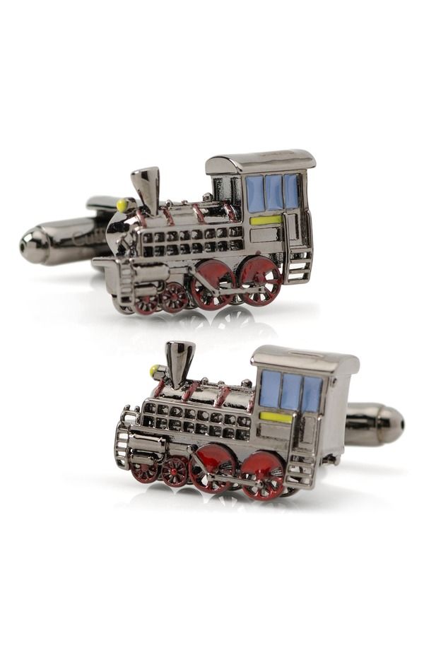 カフリンク メンズ アクセサリー カフスボタン Cufflinks Inc 3D Steam Engine Cuff Link sILVER BLACK ブラック