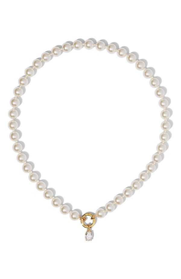 ナディール レディース アクセサリー ネックレス・チョーカー レース Nadri Poppy Charm Ring Necklace GOLD WHITE ホワイト