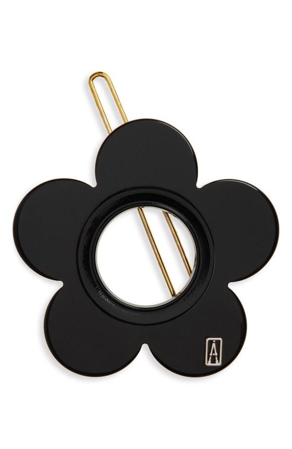 アレクサンドルドゥパリ レディース アクセサリー Alexandre de Paris Flower Barrette BLACK ブラック