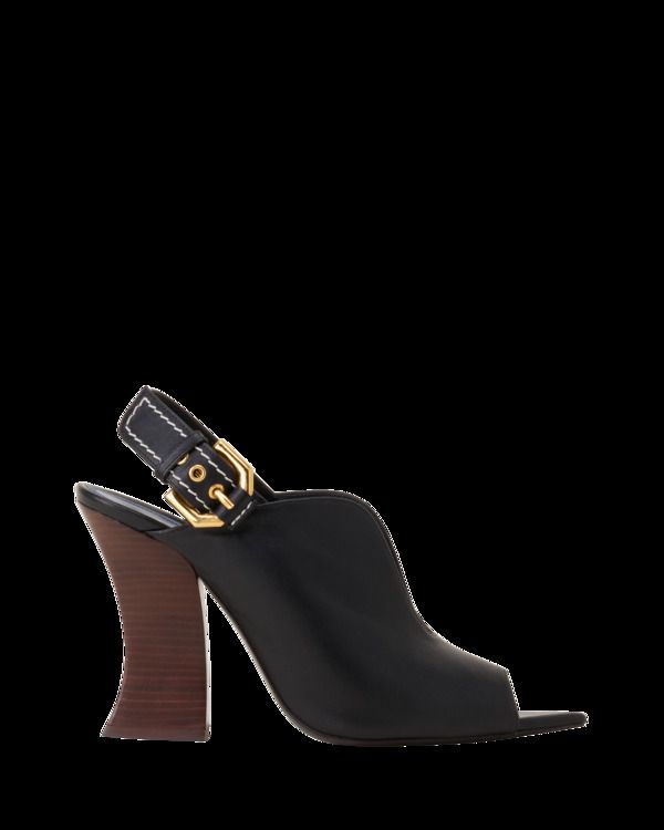 ランバン レディース シューズ スニーカー レザー ヒール Lanvin Buckle Archeeled Leather Mules Women Black ブラック