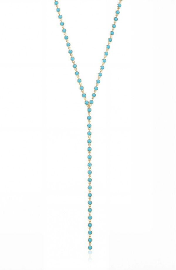 エティカ レディース アクセサリー ネックレス・チョーカー レース Ettika Dainty Semiprecioustone Y Necklace TURQUOISE GOLD ターコイズ