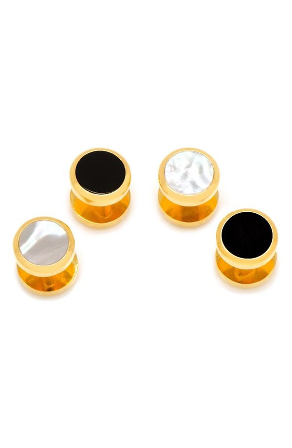 カフリンク メンズ アクセサリー カフスボタン シャツ Cufflinks Inc Double Sided Shirt Studs METALLIC GOLD ゴールド