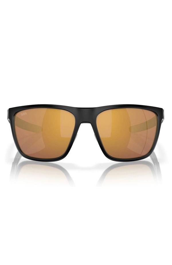 コスタデルマール メンズ アクセサリー サングラス・アイウェア Costa Del Mar 57mm Polarized Square Sunglasses MATTE BLACK GOLD MIRR