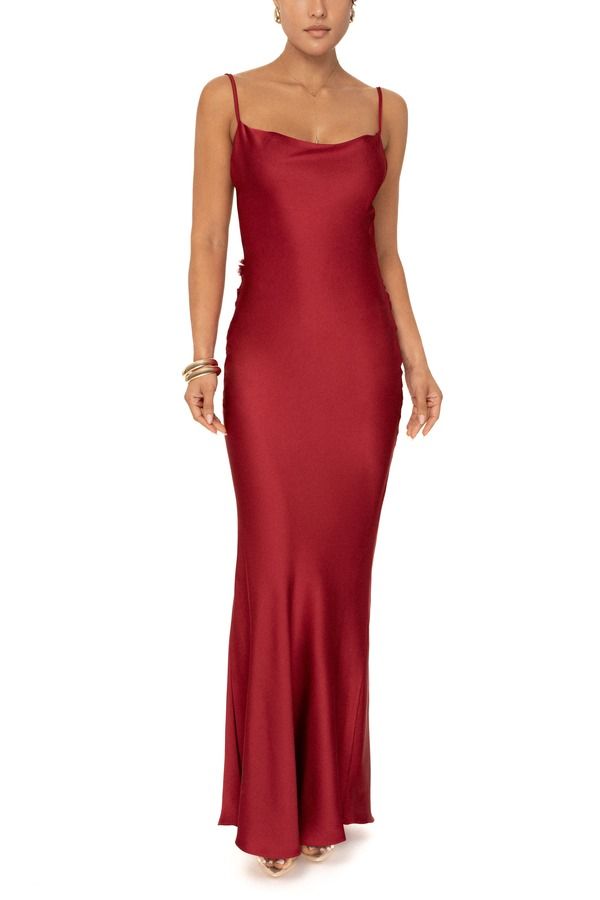 ジェイラックスレーベル レディース トップス ワンピース サテン ダウン JLUXLABEL Down The Aisle Satin Gown Red レッド
