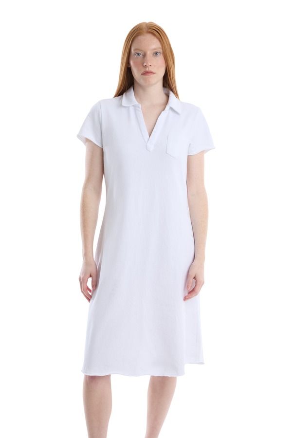 ウィルト レディース トップス ワンピース ポロシャツ Wilt Polo Dress with Chest Pocket White ホワイト