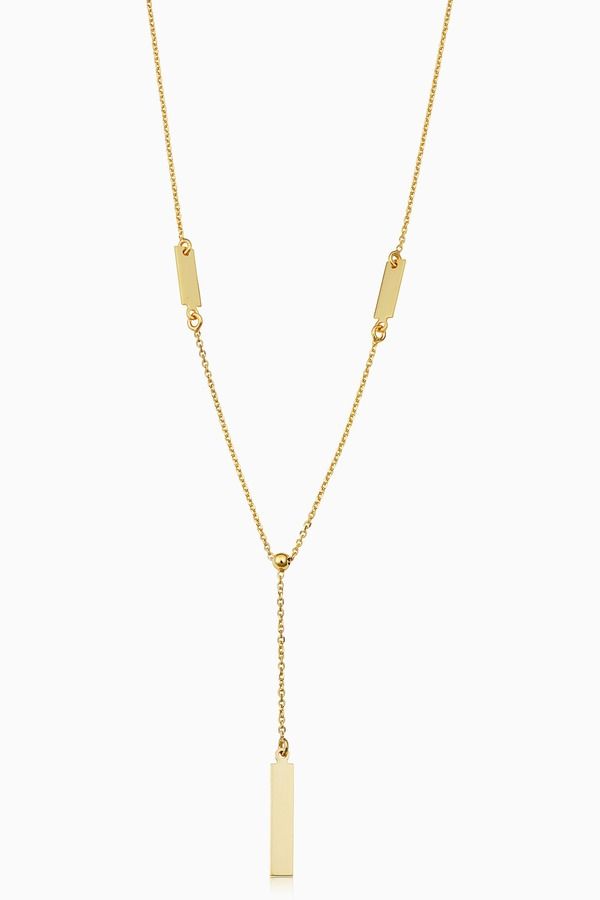 オラディナ レディース アクセサリー ネックレス・チョーカー レース Oradina 14K Gold Brooklyn Bar Drop Necklace Yellow Gold イエロー