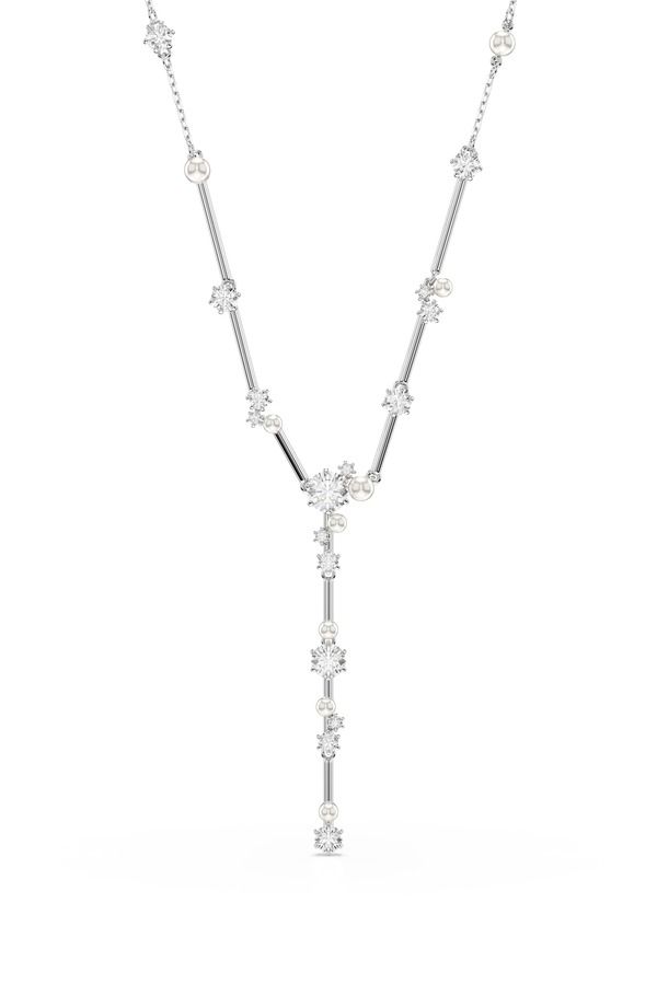 スワロフスキー レディース アクセサリー ネックレス・チョーカー レース Swarovski Constella Crystal Faux Pearl YNecklace WHITE GOLD ホワイ