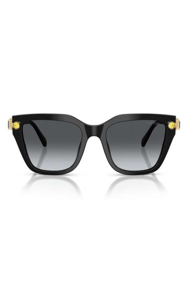 スワロフスキー レディース アクセサリー サングラス・アイウェア Swarovski 53mm Irregular Sunglasses BLACK POLAR GREY GRADIENT ブラック