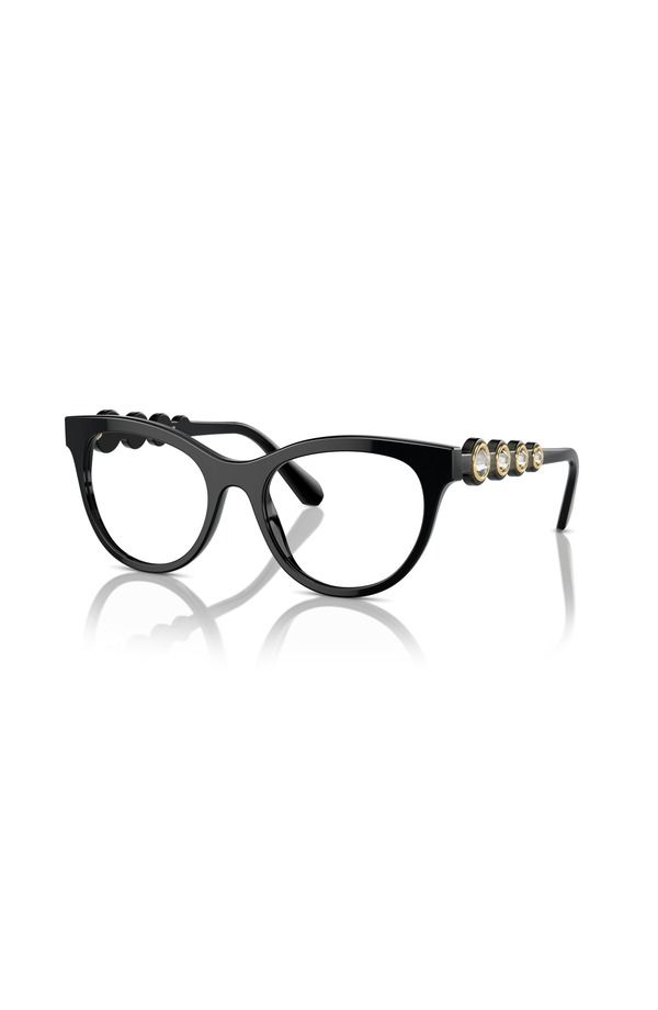 スワロフスキー レディース アクセサリー サングラス・アイウェア Swarovski 52mm Round optical glasses Black ブラック