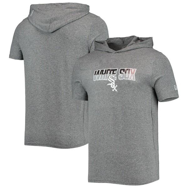ニューエラ メンズ トップス Tシャツ パーカー Mens New Era Heathe red Gray Chicago White Sox Hoodie TShirt Heather Gray グ
