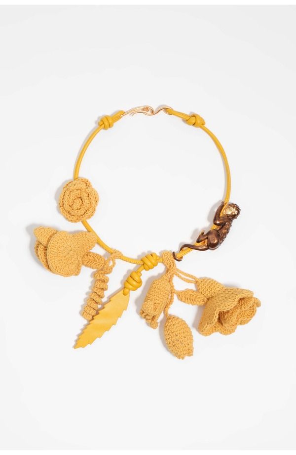 ビンバイローラ レディース アクセサリー ネックレス・チョーカー モンク レース Bimba y Lola Mustard Monkey And Crochet Flowers Necklace MU