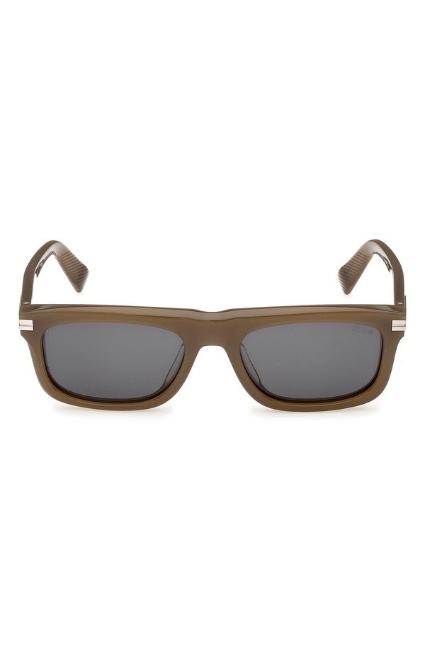 ゼニア メンズ アクセサリー サングラス・アイウェア ZEGNA 55mm Rectangular Sunglasses OPAL GREEN PALLADIUM SMOKE スモーク 77,990円