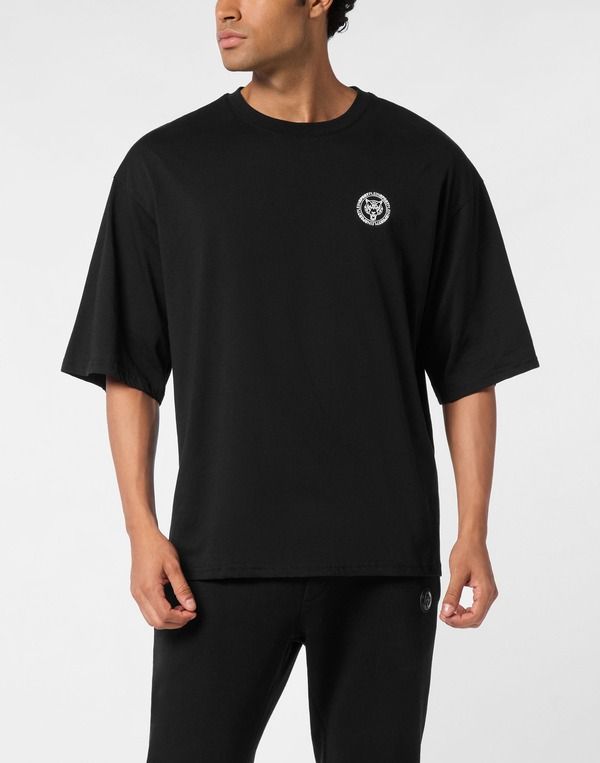 プレイン スポーツ メンズ トップス Tシャツ PLEIN SPORTShirt Round Neck Ss AthleticLuxe Men black ブラック