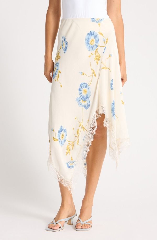 リフォーメーション レディース ボトムスカート レース Reformation Liliana Lace Handkerchief Hem Skirt GLORIOUS