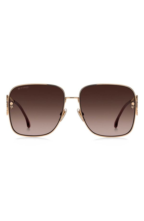 エトロ レディース アクセサリー サングラス・アイウェア Etro 61mm Gradient Square Sunglasses GOLD COPPER BROWN SF ブラウン