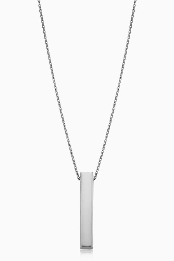オラディナ レディース アクセサリー ネックレス・チョーカー レース Oradina 10K Gold Brooklyn Bar Pendant Necklace White Gold ホワイト