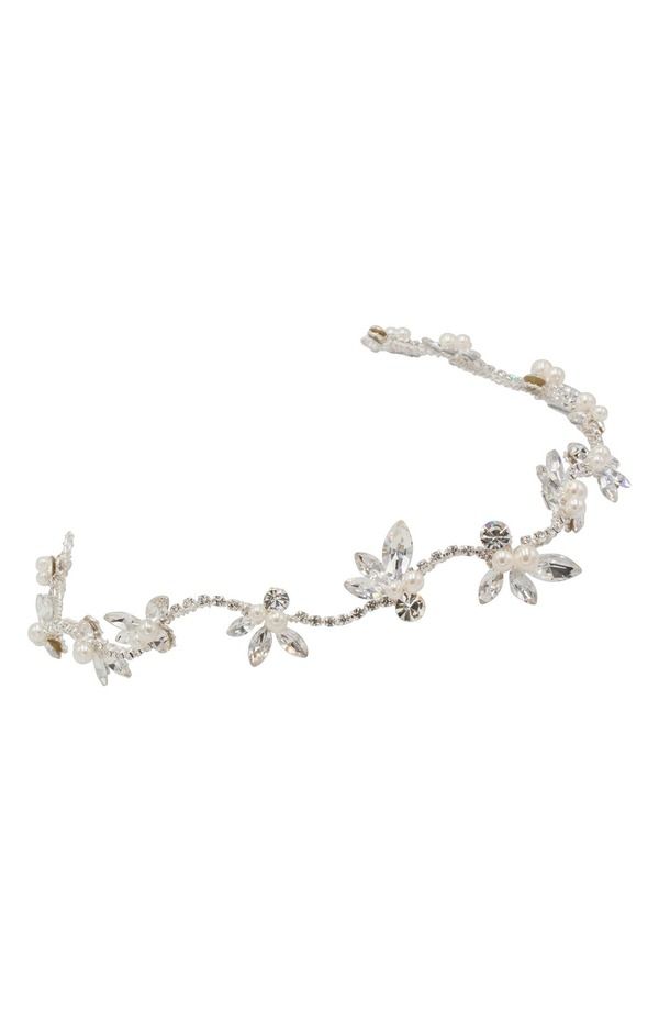 ブライズ ヘアピンズ レディース アクセサリー Brides Hairpins Zaliki Crystal Faux Pearl Halo Band Nordstrom Exclusive SILV