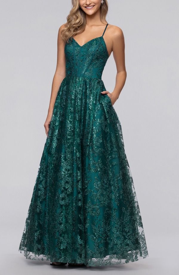 ブロンディナイツ レディース トップス ワンピース ノースリーブ Blondie Nites Glitter Corset Sleeveless Gown TEAL ティール