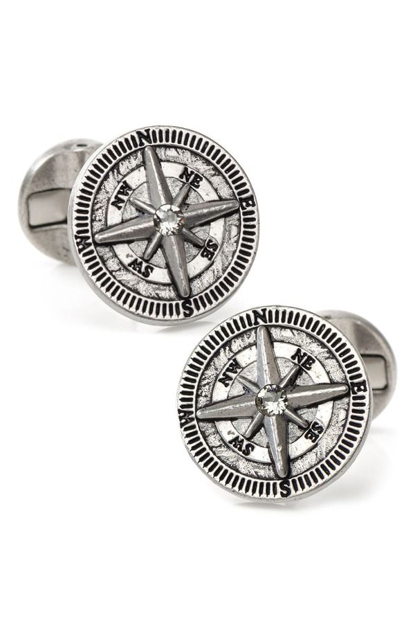 カフリンク メンズ アクセサリー カフスボタン Tシャツ Cufflinks Inc Compasstainlessteel Cuff Link sILVER シルバー