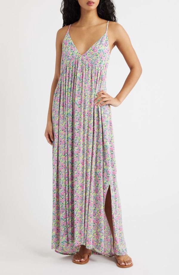 リップカール レディース トップス ワンピース フラワー柄 プリント ノースリーブ マキシ フラワー Rip Curl Floral Print Sleeveless Maxi Dress PINK