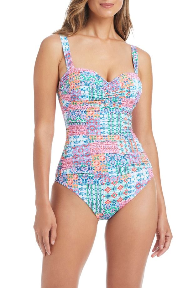 ブルーロッドビーティー レディース トップス ワンピース BLEU by Rod Beattie Shir red Underwire OnePiece Swimsuit MULTI PINK ピンク