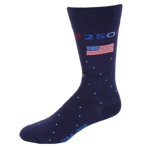 トラファルガー メンズ アンダーウェア 靴下 ドット柄 ドット コットン Trafalgar Founders 250 Polka Dot Mid Calf Mercerized Cotton Soc