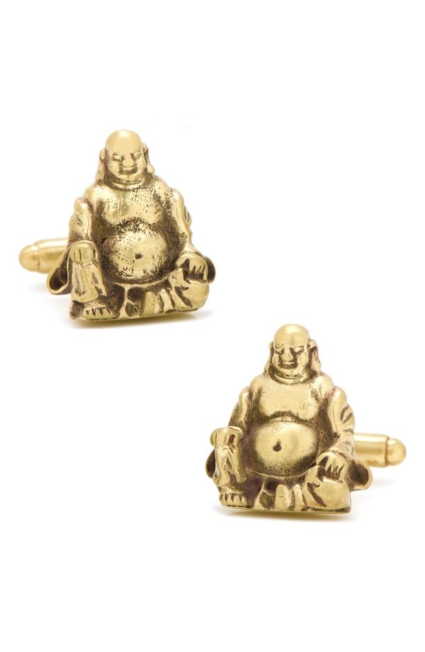カフリンク メンズ アクセサリー カフスボタン Cufflinks Inc Smiling Buddha Cuff Links METALLIC GOLD ゴールド