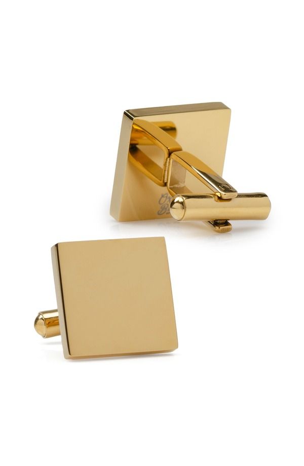 カフリンク メンズ アクセサリー カフスボタン Cufflinks Inc Engravable Square Cuff Links GOLD ゴールド