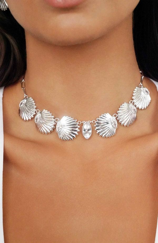 エティカ レディース アクセサリー ネックレス・チョーカー レース Ettika Santorini Shell Choker Necklace SILVER シルバー