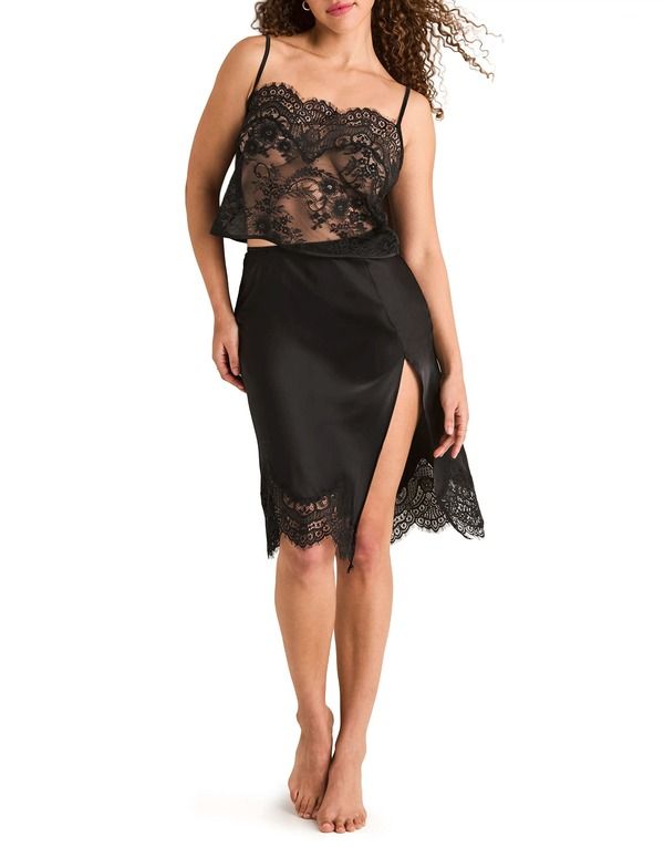 アドアミー レディース アンダーウェア ナイトウェア ポロシャツ Adore Me Apolonia Camisole Half Slip Set Lingerie Black ブラック