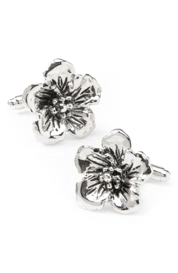 カフリンク メンズ アクセサリー カフスボタン Cufflinks Inc Flower Cuff Link sILVER シルバー