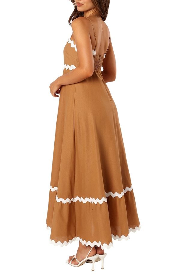 ペタルアンドパップ レディース ボトムス カジュアルパンツ マキシワンピース ノースリーブ マキシ Petal Pup Yana Sleeveless Maxi Dress TAN WHITE ホワイ
