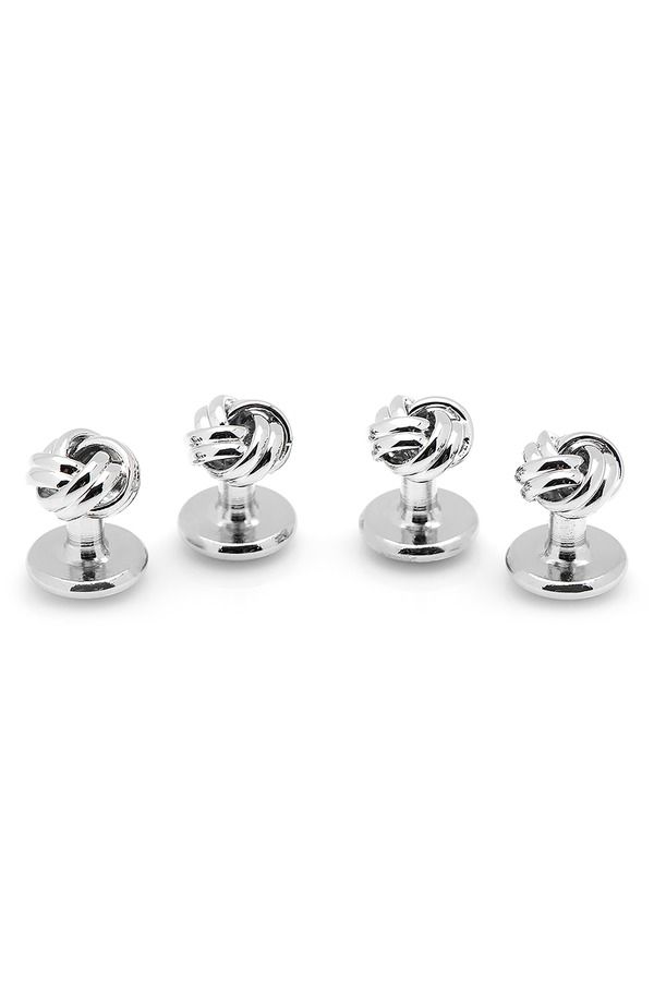 カフリンク メンズ アクセサリー カフスボタン シャツ Cufflinks Inc Silver Knot Shirt Studs METALLIC SILVER シルバー