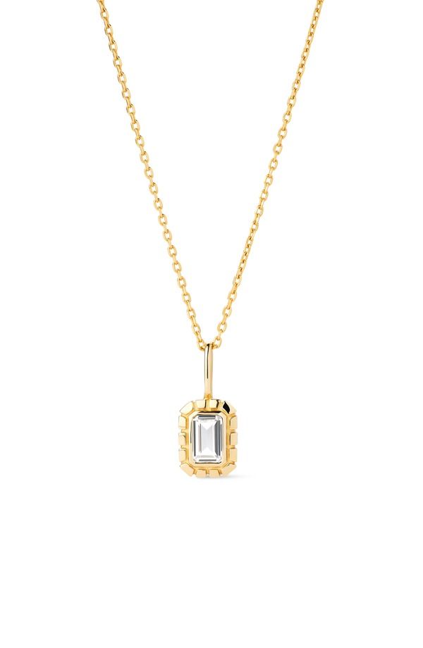 アナルイサ レディース アクセサリー ネックレス・チョーカー レース Ana Luisa Solid Yellow Gold Heirloom Charm Necklace White Sapphir