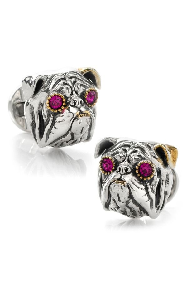 カフリンク メンズ アクセサリー カフスボタン Cufflinks Inc Embellished English Bulldog Cuff Link sILVER シルバー