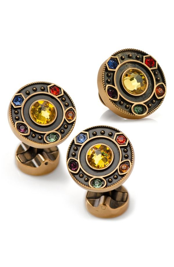 カフリンク メンズ アクセサリー カフスボタン Cufflinks Inc Infinity Stones Cuff Links Lapel Pin Set GOLD ゴールド
