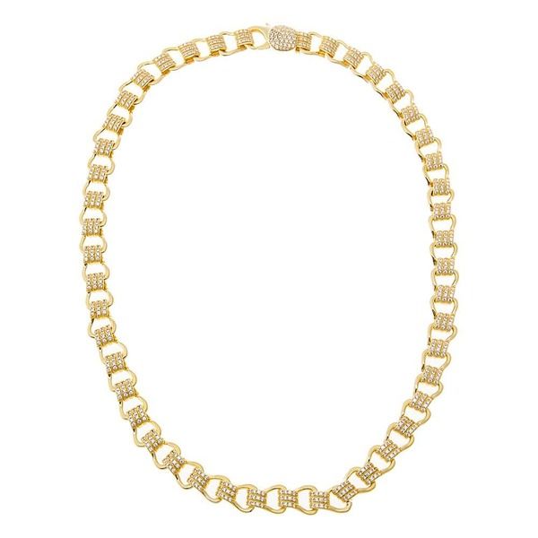 バイ アディナ エデン レディース アクセサリー ネックレス・チョーカー レース BY ADINA EDEN CZ Pave Link Tennis Necklace Gold ゴールド