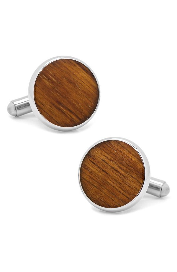 カフリンク メンズ アクセサリー カフスボタン Cufflinks Inc Wood Inlay Cuff Links BROWN ブラウン